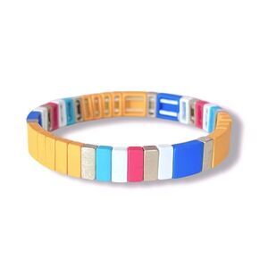 Multicolor Tila Bead Stretch Bracelet